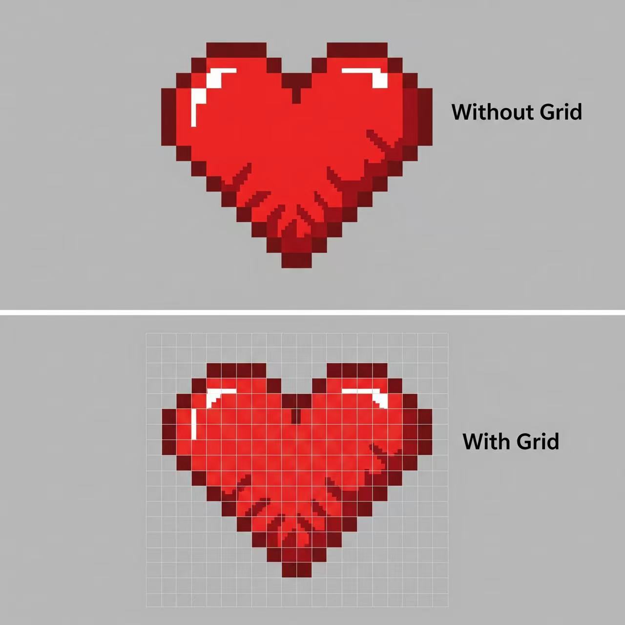 Pixel Art Grid Structure - 8-bit pixel art framework for game sprites and digital art